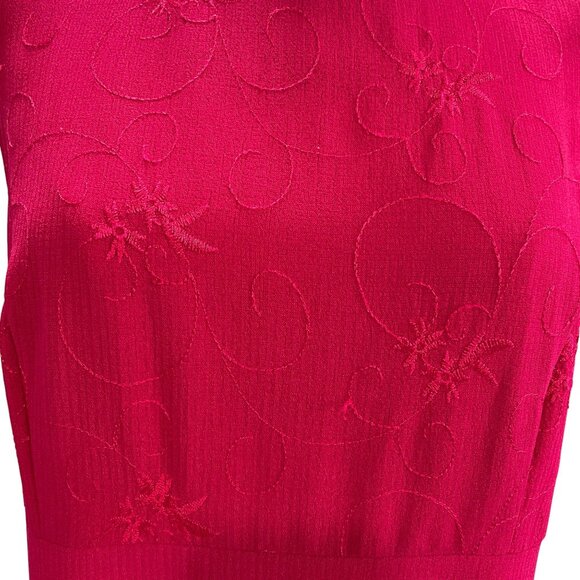 Sag Harbor Petite Sleeveless Pink Floral Textured Maxi Dress Size 10P Vintage - Picture 8 of 8